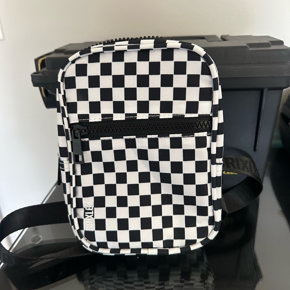 Brixley Black and White Checkered Crossbody Sling
